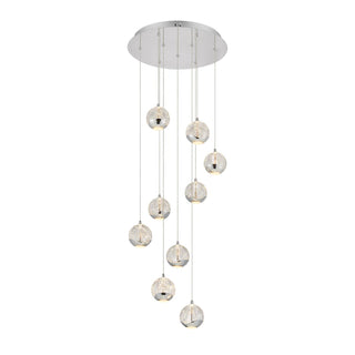 TELBIX SEGOVIA PE9-CH SEGOVIA 9 LIGHT PENDANT CHROME from $742.50. Best multi drop pendant lights for staircase Australia. lighting for high ceiling staircase