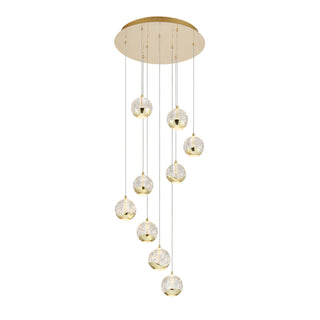 TELBIX SEGOVIA PE9-CH SEGOVIA 9 LIGHT PENDANT CHROME from $742.50. Best multi drop pendant lights for staircase Australia. lighting for high ceiling staircase