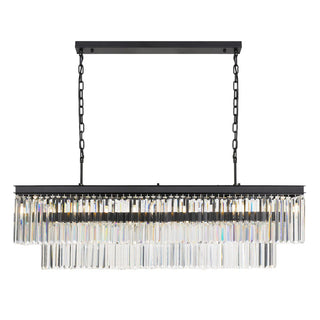 Serene 120cm Rectangular Crystal Chandelier – 13 Light | Telbix