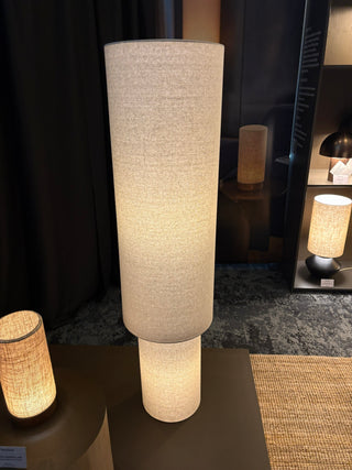 Mayfield Sable Linen Floor Lamp displayed in a lighting showroom