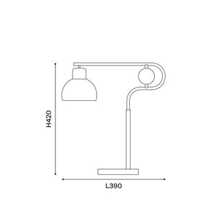 Solaris Table Lamp – dimension diagram L39 × H42cm