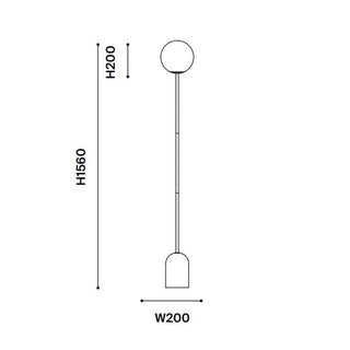 Soren Floor Lamp – technical drawing Ø20 × H150cm