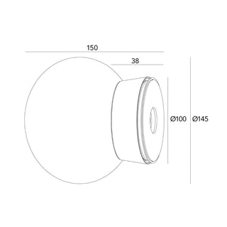 Technical drawing of a cylindrical object with dimensions labeled