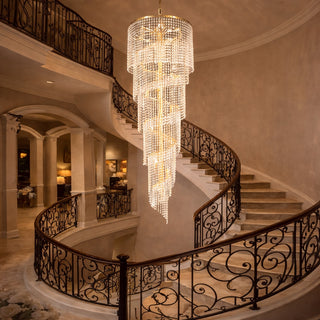 Asfour Crystal Spiral Chandelier (Ø50cm x 170cm) - Ex Display