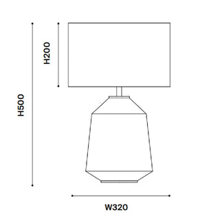 Stevie Table Lamp – measurement diagram Ø32 × H50cm
