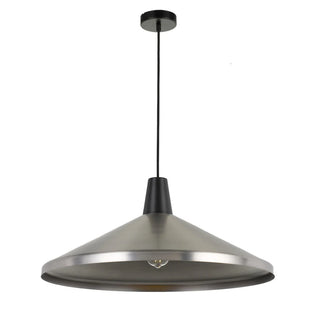 Telbix Temo 60cm Metal Shade Nickel/Black Pendant Light from Davoluce Lighting
