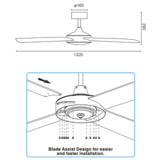 Brilliant TEMPEST 52" DC Ceiling Fans - 22235/05 - 22235/06