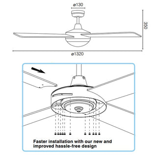 Brilliant TEMPEST 52" AC Ceiling Fan with CCT Light