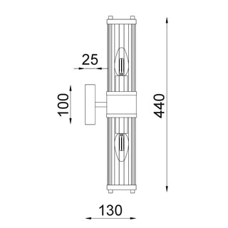 CLA TIEMPO: Interior Up/Down Tubular Clear Glass Wall Lights