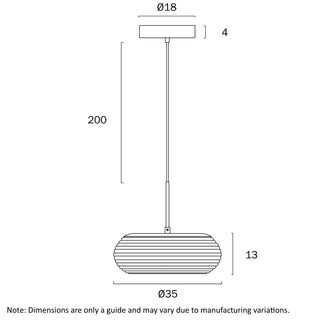 Telbix Tifton 35cm LED Pendant Light White