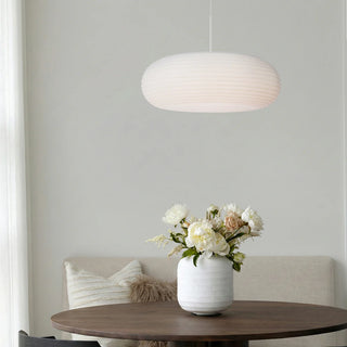 Telbix Tifton LED pendant light installed over dining table