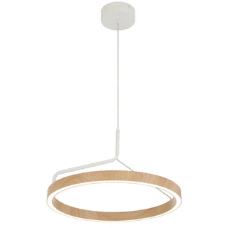 Telbix TRUVON Ø40 LED ring pendant white oak finish