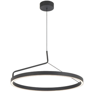 Telbix TRUVON LED ring pendant black finish on white background