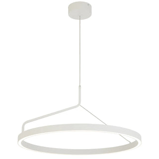 Telbix TRUVON Ø602 LED pendant white oak finish front view
