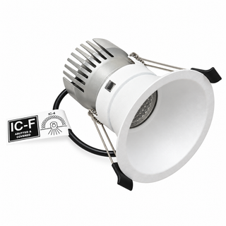 Telbix Elia 90 white deep recessed LED downlight with installed module