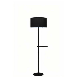 MILA Floor Lamp with Side Table – full product view, matt black finish
