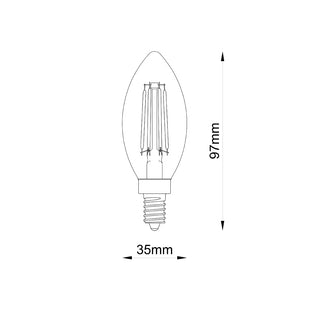 4W Clear Candle LED Globe – Dimmable (E14 / E27 / B15 / B22)