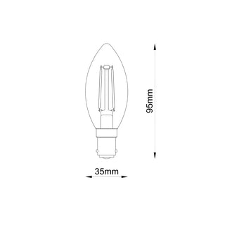 4W Clear Candle LED Globe – Dimmable (E14 / E27 / B15 / B22)