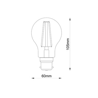 8W Clear A60 LED Globe – Dimmable (E27 / B22)
