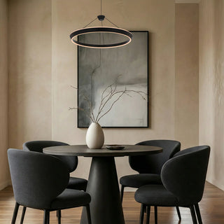 Telbix VANTEL 60 LED ring pendant light black lifestyle dining room