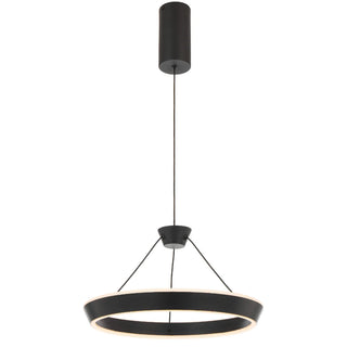 Telbix VANTEL 40 LED ring pendant light black lifestyle interior