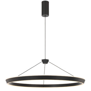 Telbix VANTEL Ø800 black LED pendant front view on white background