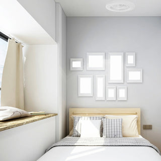 CLA VIFTU Low Profile Ceiling Fan with LED Light – White | Davoluce Lighting