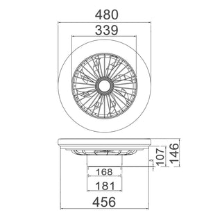 VIFTU Low Profile Ceiling Fan with LED Light