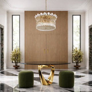 Telbix Virell large crystal pendant for foyer and dining room lighting