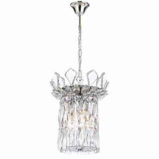 Telbix Virell 3 Light crystal pendant in chrome finish with decorative crystal details