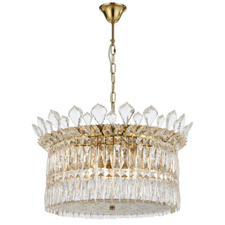 Telbix Virell 9 Light crystal pendant in gold finish luxury chandelier lighting