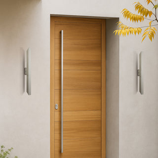 Telbix Vostel Stainless Steel wall lights installed at front entry