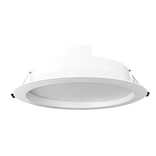 The Trenton 20W  LED downlight is a fixed light fitting with a slightly recessed face that comes complete with integrated LED driver & flex and plug connection.