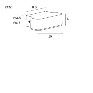 Technical drawing of two rectangular objects with dimensions labeled