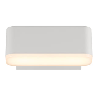 Modern wall light fixture with a gray finish on a white background