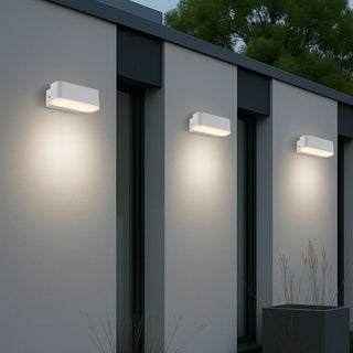 Ziron 10 White exterior wall lights installed on modern facade