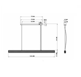 AGIOS 150cm Linear Crystal Pendant Light