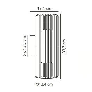Davoluce Nordlux Aludra Up Down Wall Light Dimensions Diagram