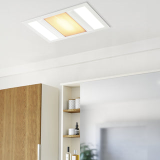 Eglo Domingo bathroom heater installed in modern bathroom ceiling