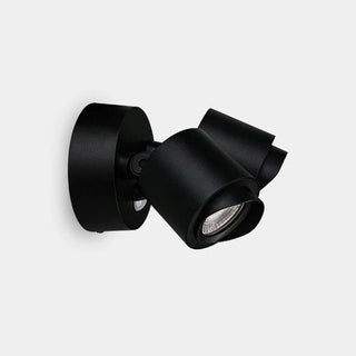 Black double-head spotlight on a light gray background