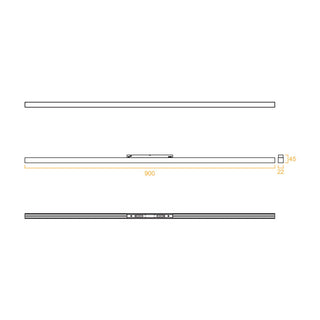 UGE Balance 30W 24V Magnetic Track Light measurements