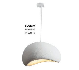 Calibo Cardinal Wabi Sabi Pendant Light 800mm Textured White Polyresin – Davoluce Lighting Melbourne