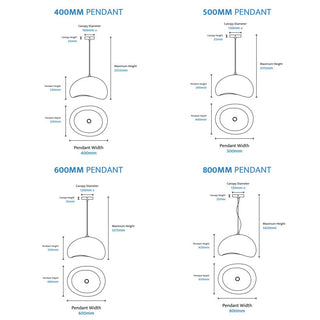 Calibo Cardinal Wabi Sabi Pendant Light Dimensions 400mm 500mm 600mm 800mm – Davoluce Lighting