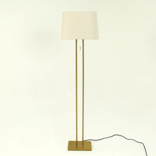 Carden modern brass floor lamp with ivory fabric shade