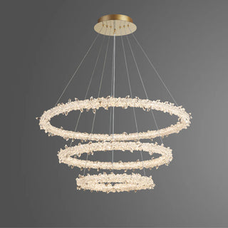 UGE Glacier 3 Ring Crystal Chandelier For Stair Voids & Foyers
