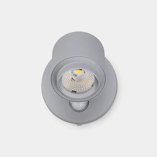 Felix single LED flood light with motion sensor in silver finish, IP65 adjustable outdoor wall light by Amphis