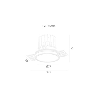 Fuoco Round Trimless Fixed Downlight