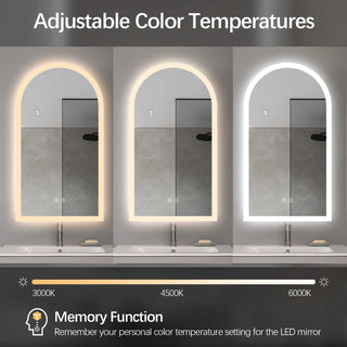 100x75cm Arched Frameless Frosted LED Mirror
