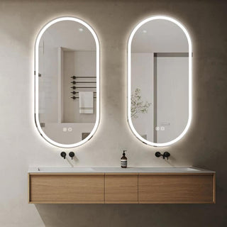 100x50cm Oval Frameless Frosted Edge LED Mirror