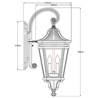 ELS.FE-COTSLN2-L-BK - Cotswold Lane Outdoor Wall Light by Elstead. Cotswold Lane 3 Light Large Wall 